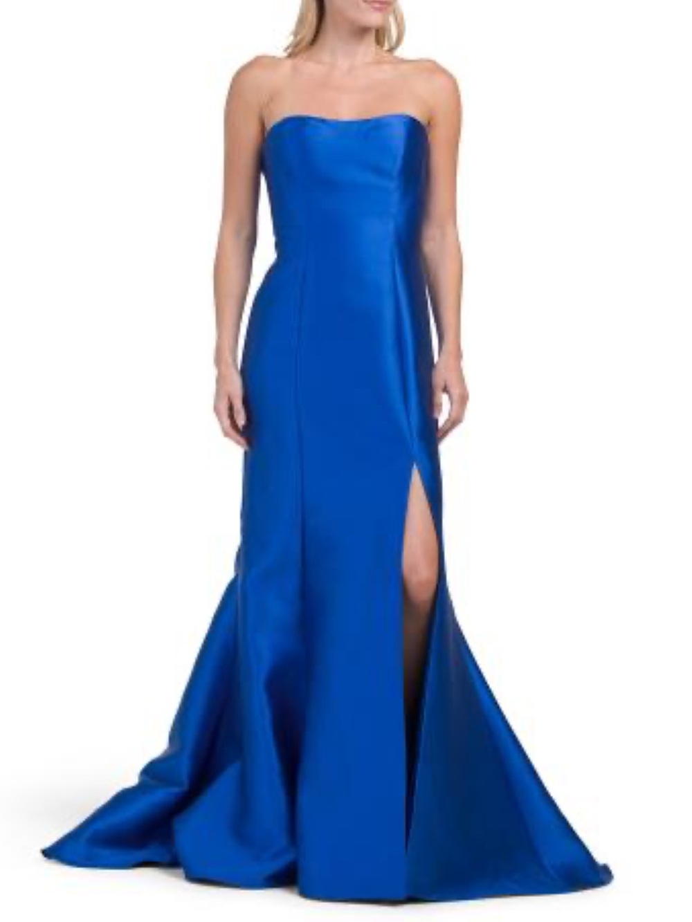 BETSY & ADAM Strapless Mikado Gown